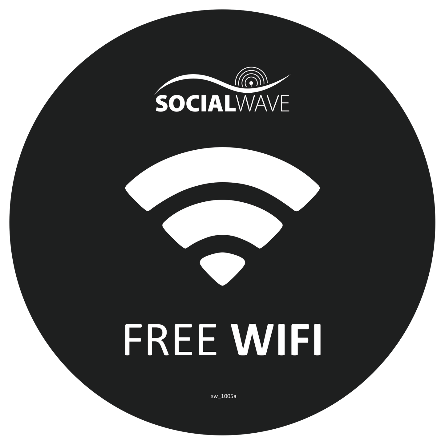 Adhesivo sencillo, redondo, "WLAN"