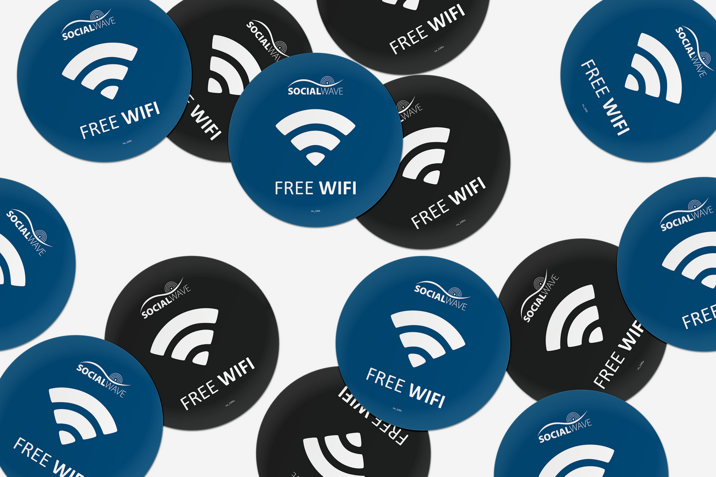 Adhesivo sencillo, redondo, "WLAN"